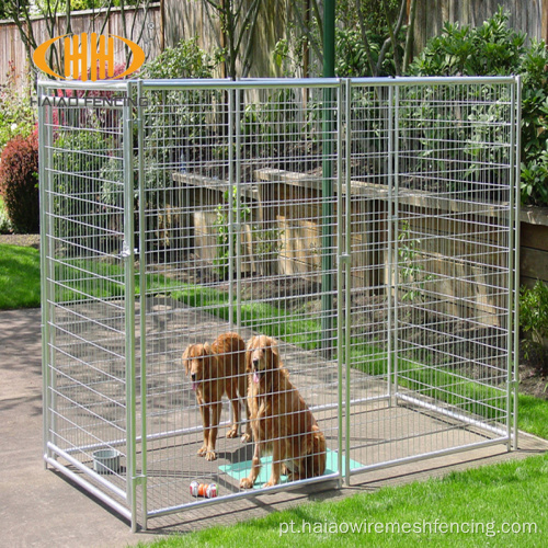 Grande gaiola de canil/cão de metal galvanizado para cães ao ar livre